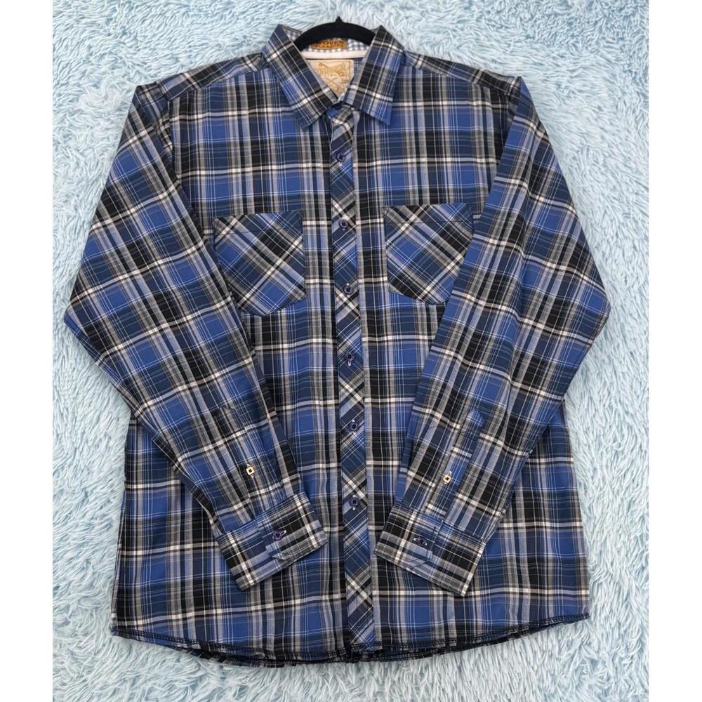 Sovereign Code Woven Pleasure Men's Large Plaid Long Sleeve Shirt Size: Large